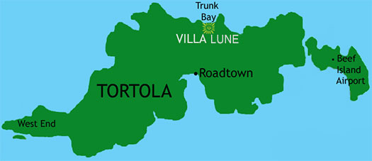 villa lune tortola map